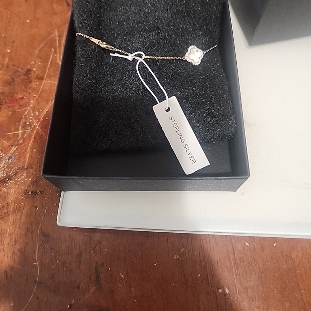 Rachel Zoe Gold and White Floral Bracelet - Picture 2 of 4